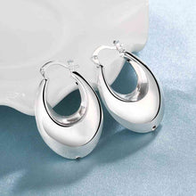 silver earrings oval clip cuff bijoux femme 711 ELY