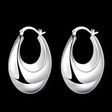 silver earrings oval clip cuff bijoux femme 711 ELY