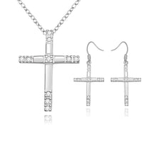 silver jewelry set Insets Cross necklace+earrings+rings african jewelry set Elegant 23 ELY