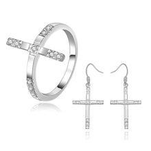 silver jewelry set Insets Cross necklace+earrings+rings african jewelry set Elegant 23 ELY