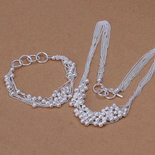 silver jewelry sets Six Strands Shine Ball Necklace&Bracelet african jewelry set jewellery 4 ELY