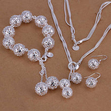 silver jewelry sets Solid Ball Necklace&Bracelet&Earring african jewelry set 72 ELY