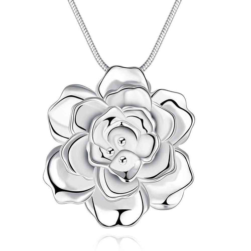 silver necklace Rose maxi necklace collier plastron 773 ELY