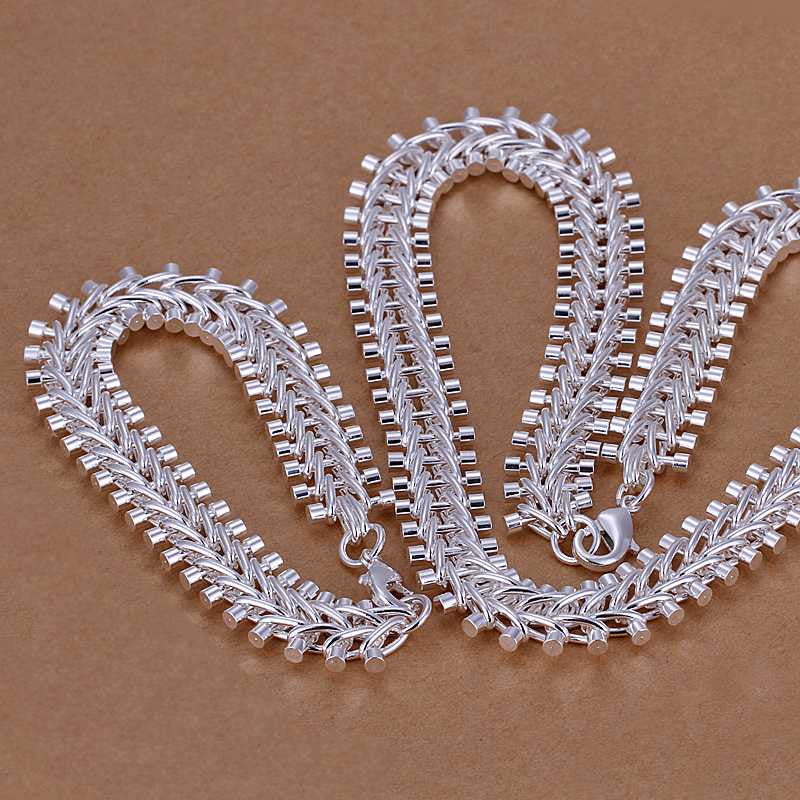 silver plated jewelry set Net ladder centipede bracelet african jewelry set diy 36 ELY