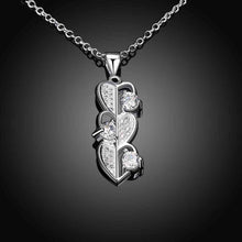 silver plated pendants Three hearts pierced half kolye joyas214 ELY