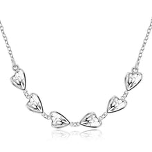 silver plated pendants Three hearts pierced half kolye joyas214 ELY