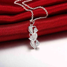 silver plated pendants Three hearts pierced half kolye joyas214 ELY