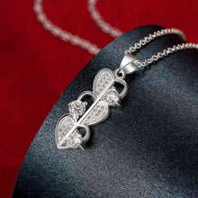 silver plated pendants Three hearts pierced half kolye joyas214 ELY