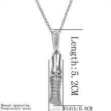 18K Gold Plating pendant necklace pierced Cylindrical patek ruby jewelry ELY