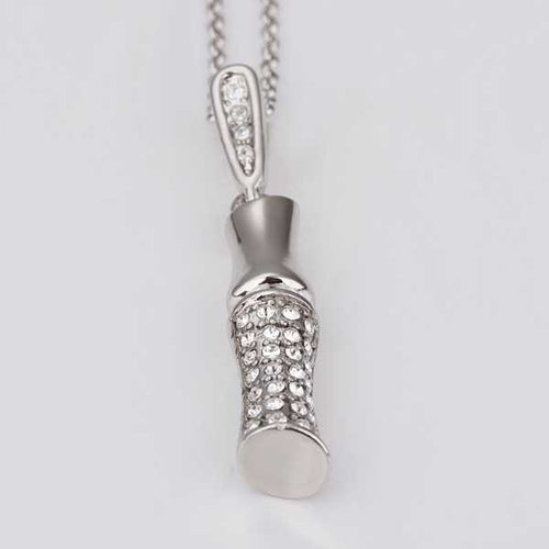 18K Gold Plating pendant necklace pierced Cylindrical patek ruby jewelry ELY