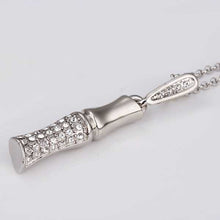 18K Gold Plating pendant necklace pierced Cylindrical patek ruby jewelry ELY