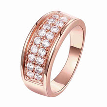 18k gold plated rings for men Double crystals ring men charm ELY