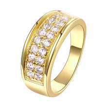 18k gold plated rings for men Double crystals ring men charm ELY