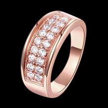 18k gold plated rings for men Double crystals ring men charm ELY