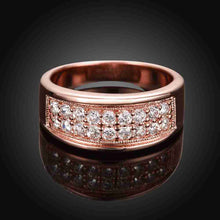 18k gold plated rings for men Double crystals ring men charm ELY