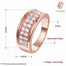 18k gold plated rings for men Double crystals ring men charm ELY