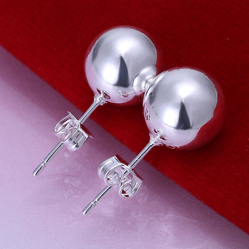 silver plated earings 1 mm Bead stud orecchini Gift for her ELY