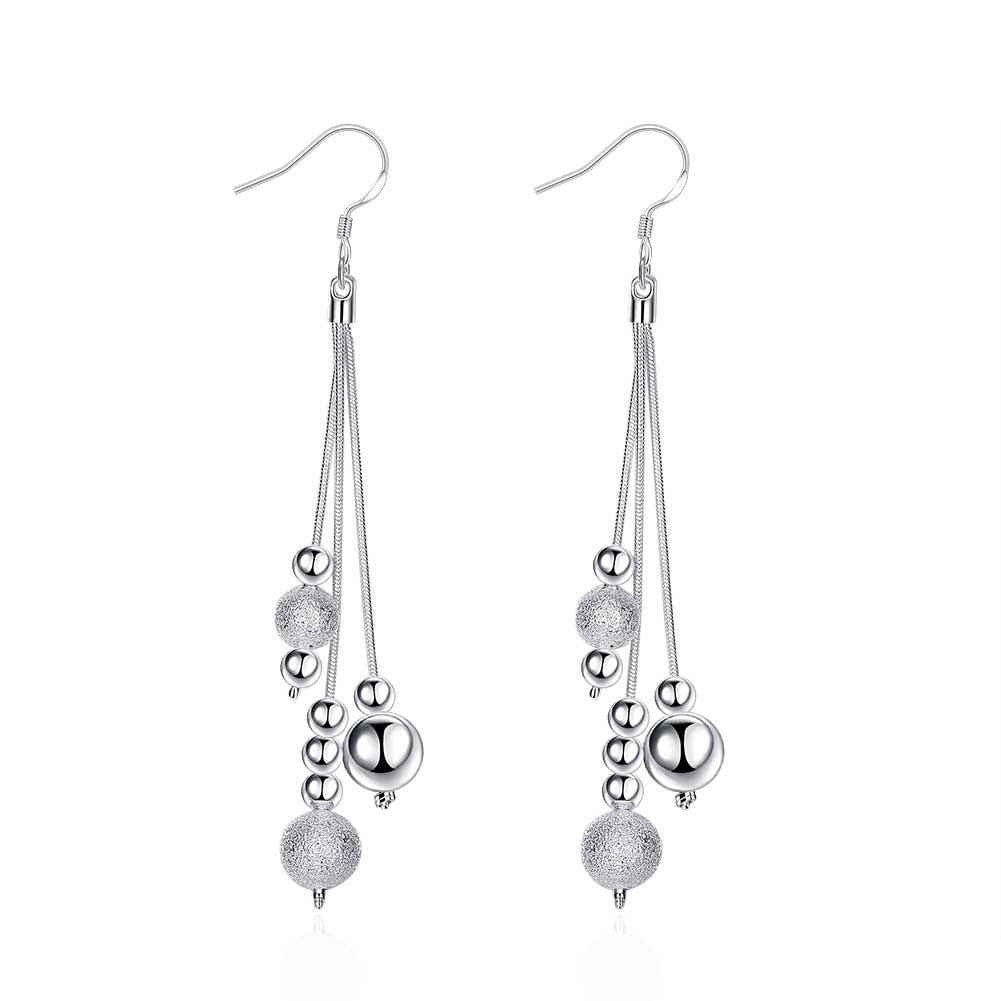 silver plated earings Line Beads drop brincos de festa collier plastron femme 6 ELY