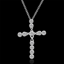 silver plated necklace men cross collier plastron accessories ELY