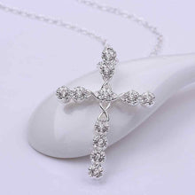 silver plated necklace men cross collier plastron accessories ELY