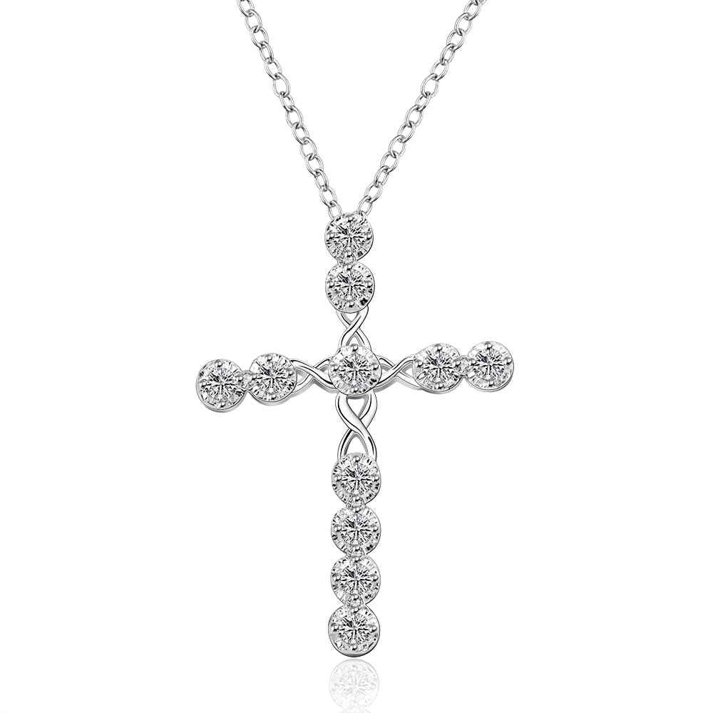 silver plated necklace men cross collier plastron accessories ELY
