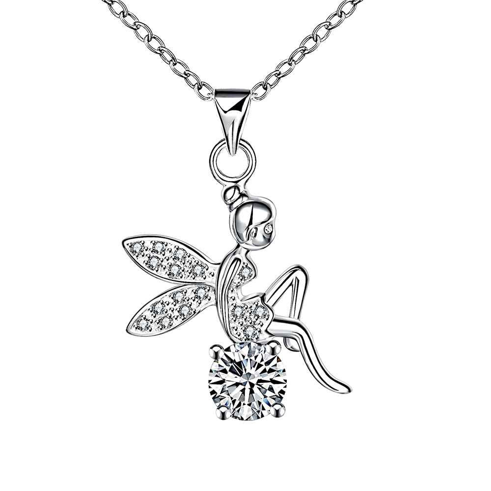 silver-plated necklaces & pendants Angel wings perfume women jewellery ELY