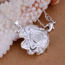 silver-plated necklaces & pendants Roses Flower collares populares ruby jewelry ELY
