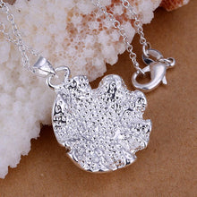 silver-plated necklaces & pendants Roses Flower collares populares ruby jewelry ELY