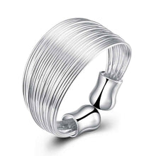 silver plated rings Multi-line anillos bijoux 18 ELY