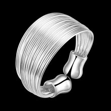 silver plated rings Multi-line anillos bijoux 18 ELY