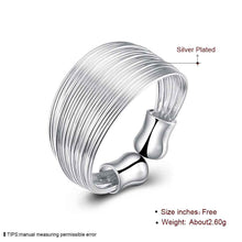silver plated rings Multi-line anillos bijoux 18 ELY