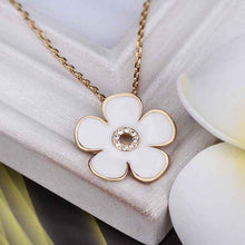 18K Gold Plated choker necklace White flowers bead necklace joyas 64 ELY