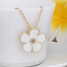 18K Gold Plated choker necklace White flowers bead necklace joyas 64 ELY