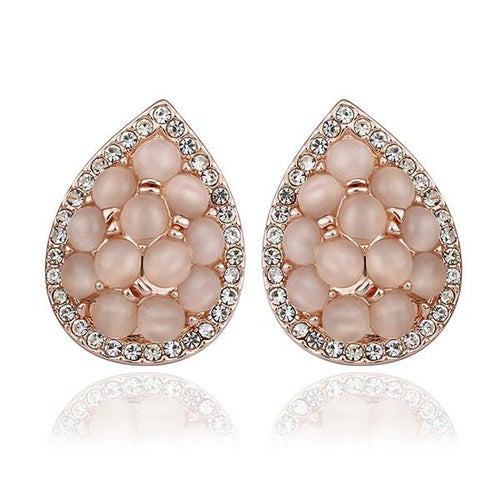 Austrian Crystal earing Water drop flower stud ear cuff diy 113 ELY