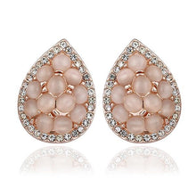 Austrian Crystal earing Water drop flower stud ear cuff diy 113 ELY