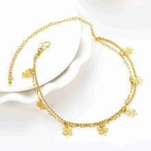 silver anklet Double Flower bracelet on ankle margarida SMTA 52 ELY