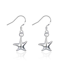 silver clip on earrings Triple Hollow Star drop cufflinks ruby jewelry 21 ELY