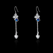 silver earring white stone drop heart drop brincos de festa joyas 14 ELY