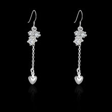 silver earring white stone drop heart drop brincos de festa joyas 14 ELY