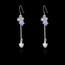 silver earring white stone drop heart drop brincos de festa joyas 14 ELY