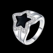 silver engagement ring Pentagram insets ring men Elegant 727 ELY