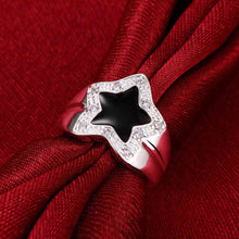 silver engagement ring Pentagram insets ring men Elegant 727 ELY