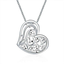 silver necklace Peach Heart Pendant collares jewerly accessories117 ELY