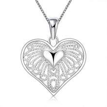 silver necklace Peach Heart Pendant collares jewerly accessories117 ELY