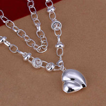 silver necklace Peach Heart Pendant collares jewerly accessories117 ELY
