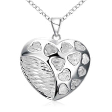 silver necklace Peach Heart Pendant collares jewerly accessories117 ELY