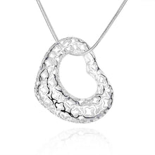 silver necklace Peach Heart Pendant collares jewerly accessories117 ELY