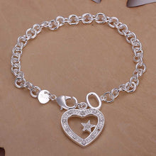silver plated bracelets & bangles Heart Tag TO pulseira masculina jewelry HBH 28 ELY