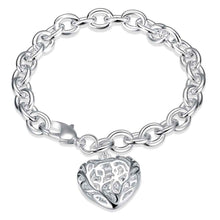 silver plated bracelets & bangles Heart Tag TO pulseira masculina jewelry HBH 28 ELY