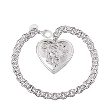 silver plated bracelets & bangles Heart Tag TO pulseira masculina jewelry HBH 28 ELY